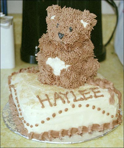 fuzzy brown teddy bear cake